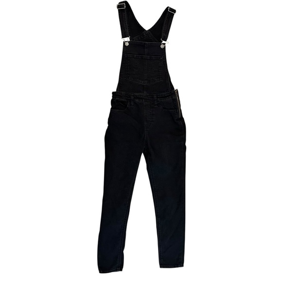 Levi's Women 27 Black Washed Denim Cowgirl Jean Goth Cotton Casual Pant Overalls - Picture 1 of 4